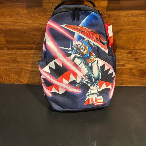Gundam Themed Sprayground Men's Backpack - Black and Red